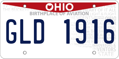 OH license plate GLD1916