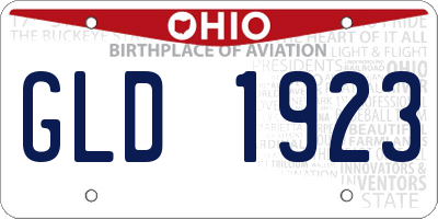 OH license plate GLD1923