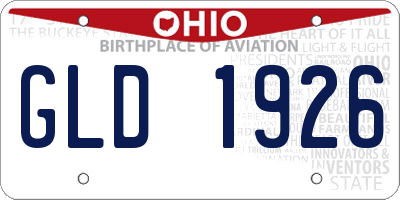 OH license plate GLD1926