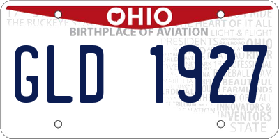 OH license plate GLD1927