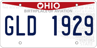 OH license plate GLD1929