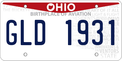 OH license plate GLD1931