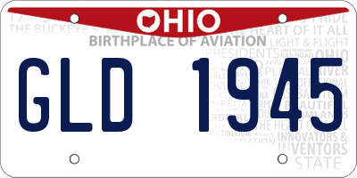 OH license plate GLD1945