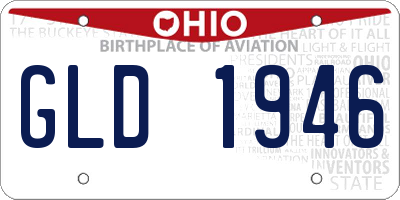 OH license plate GLD1946