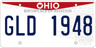 OH license plate GLD1948