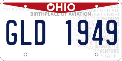 OH license plate GLD1949