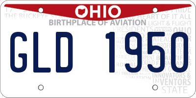 OH license plate GLD1950