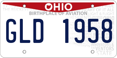 OH license plate GLD1958