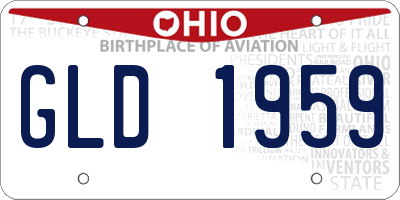 OH license plate GLD1959