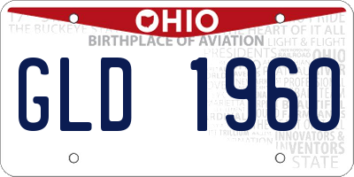 OH license plate GLD1960