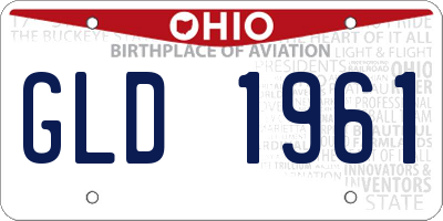 OH license plate GLD1961