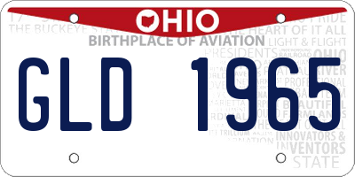 OH license plate GLD1965