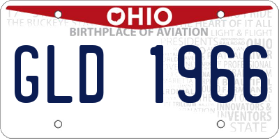 OH license plate GLD1966