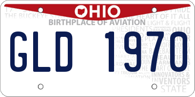 OH license plate GLD1970