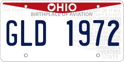 OH license plate GLD1972