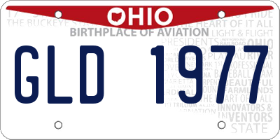 OH license plate GLD1977