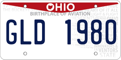OH license plate GLD1980