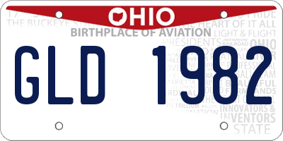 OH license plate GLD1982