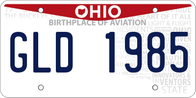 OH license plate GLD1985