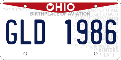 OH license plate GLD1986
