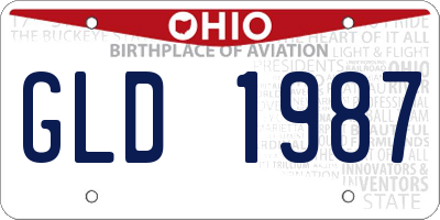 OH license plate GLD1987