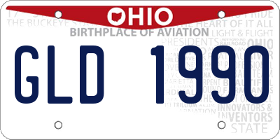 OH license plate GLD1990