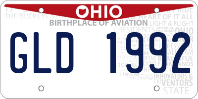 OH license plate GLD1992