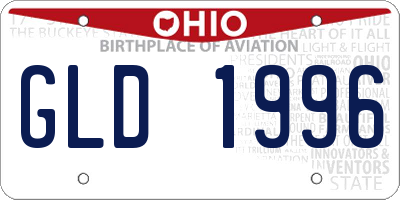 OH license plate GLD1996