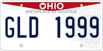 OH license plate GLD1999