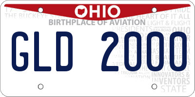 OH license plate GLD2000
