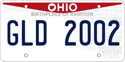OH license plate GLD2002