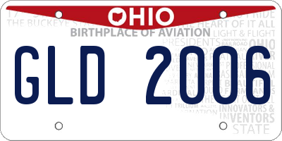 OH license plate GLD2006