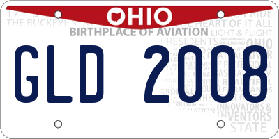 OH license plate GLD2008