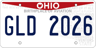 OH license plate GLD2026