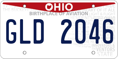 OH license plate GLD2046