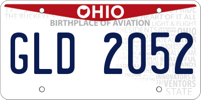 OH license plate GLD2052