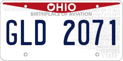 OH license plate GLD2071