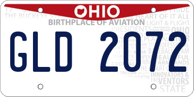 OH license plate GLD2072
