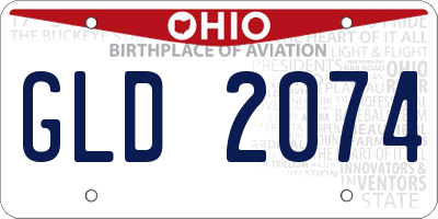 OH license plate GLD2074