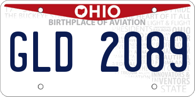 OH license plate GLD2089