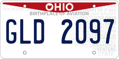 OH license plate GLD2097