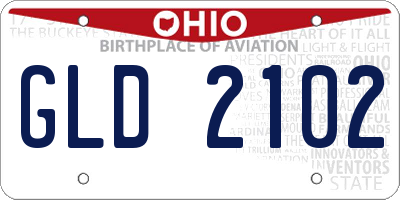 OH license plate GLD2102