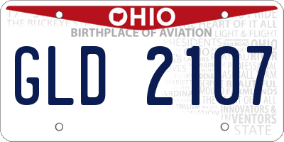 OH license plate GLD2107