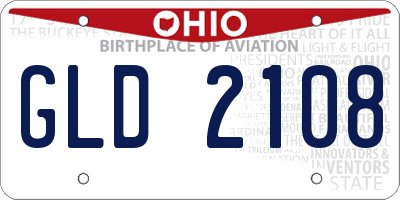 OH license plate GLD2108
