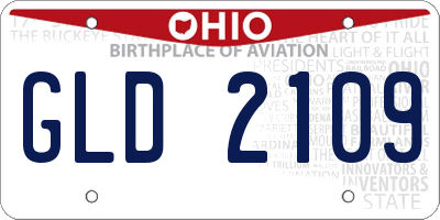 OH license plate GLD2109