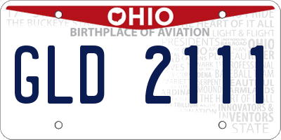 OH license plate GLD2111