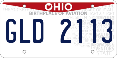 OH license plate GLD2113