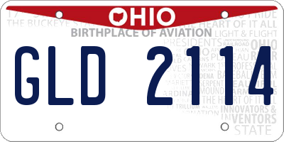 OH license plate GLD2114