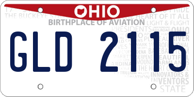 OH license plate GLD2115