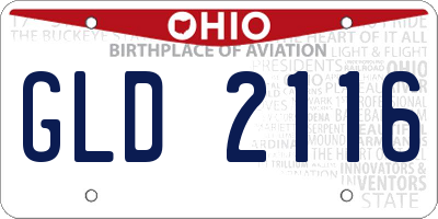 OH license plate GLD2116